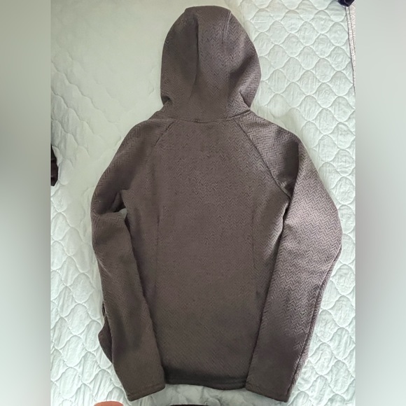 Columbia Gray Tweed Hooded Fleece Lined Quarter Buttoned Pullover - Picture 2 of 6